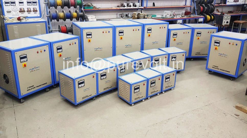 Servo stabilizers of different sizes in one line.